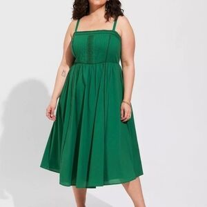 Torrid 1 Emerald Detailed Bodice Dress
